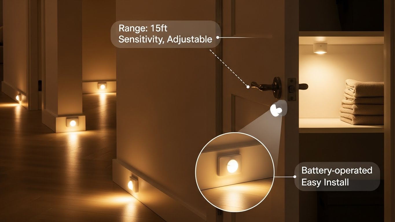 Best Motion Sensor Lights for Hallways & Closets (Range, Sensitivity, Battery vs Plug-In)
